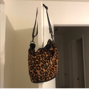 Rebecca Minkoff Lepoard reversible bucket bag!